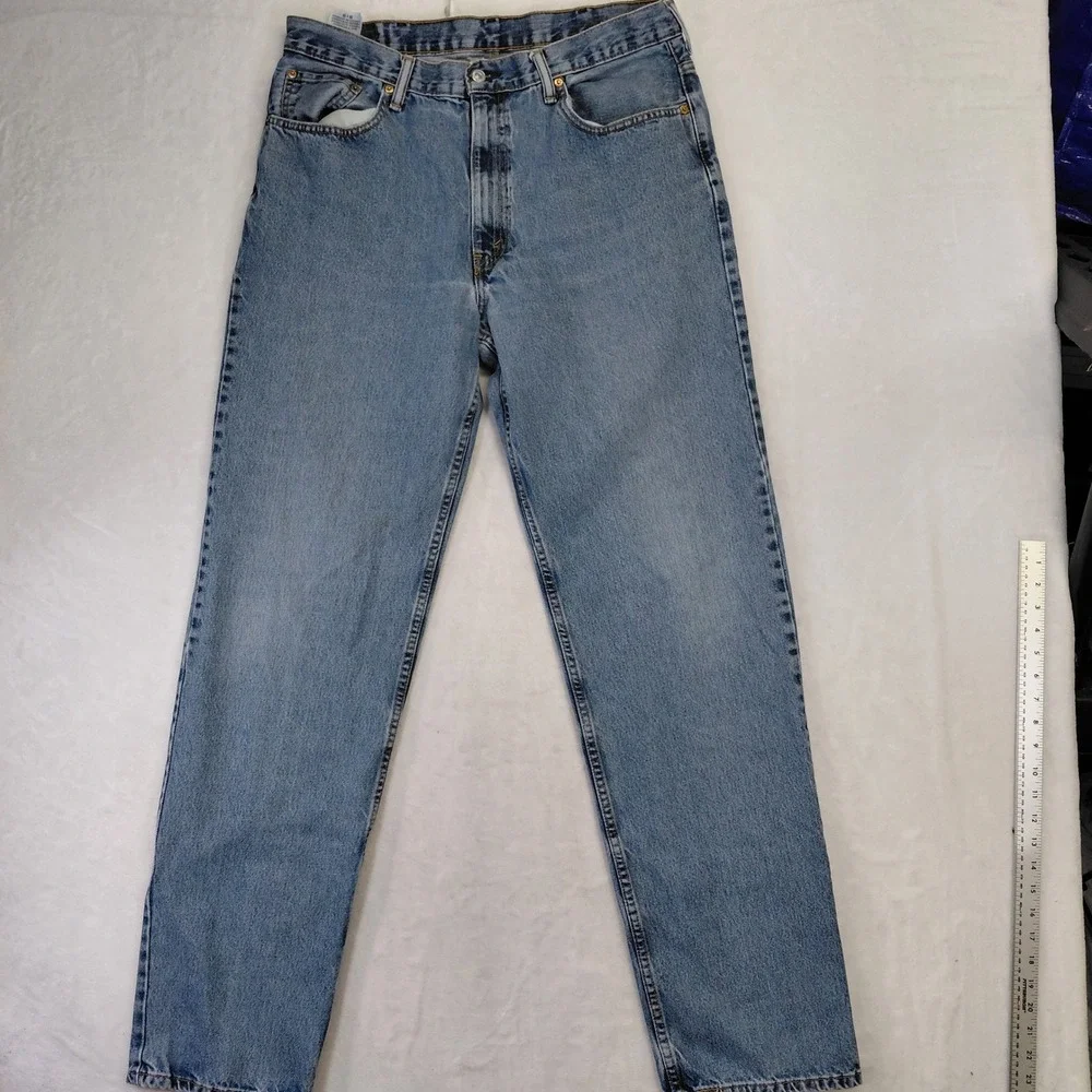 Levi's 550 Relaxed Fit Tapered Leg Light Wash Blue Denim Jeans Mens 38x38